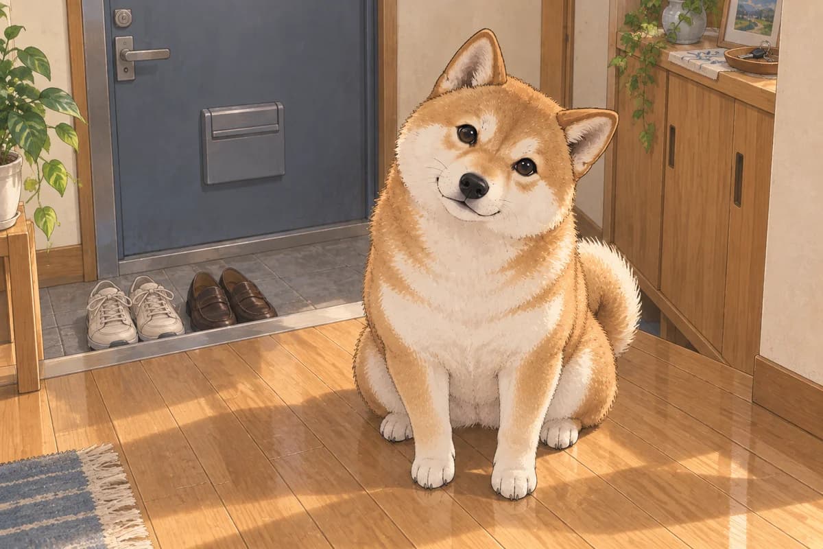 犬に話しかける