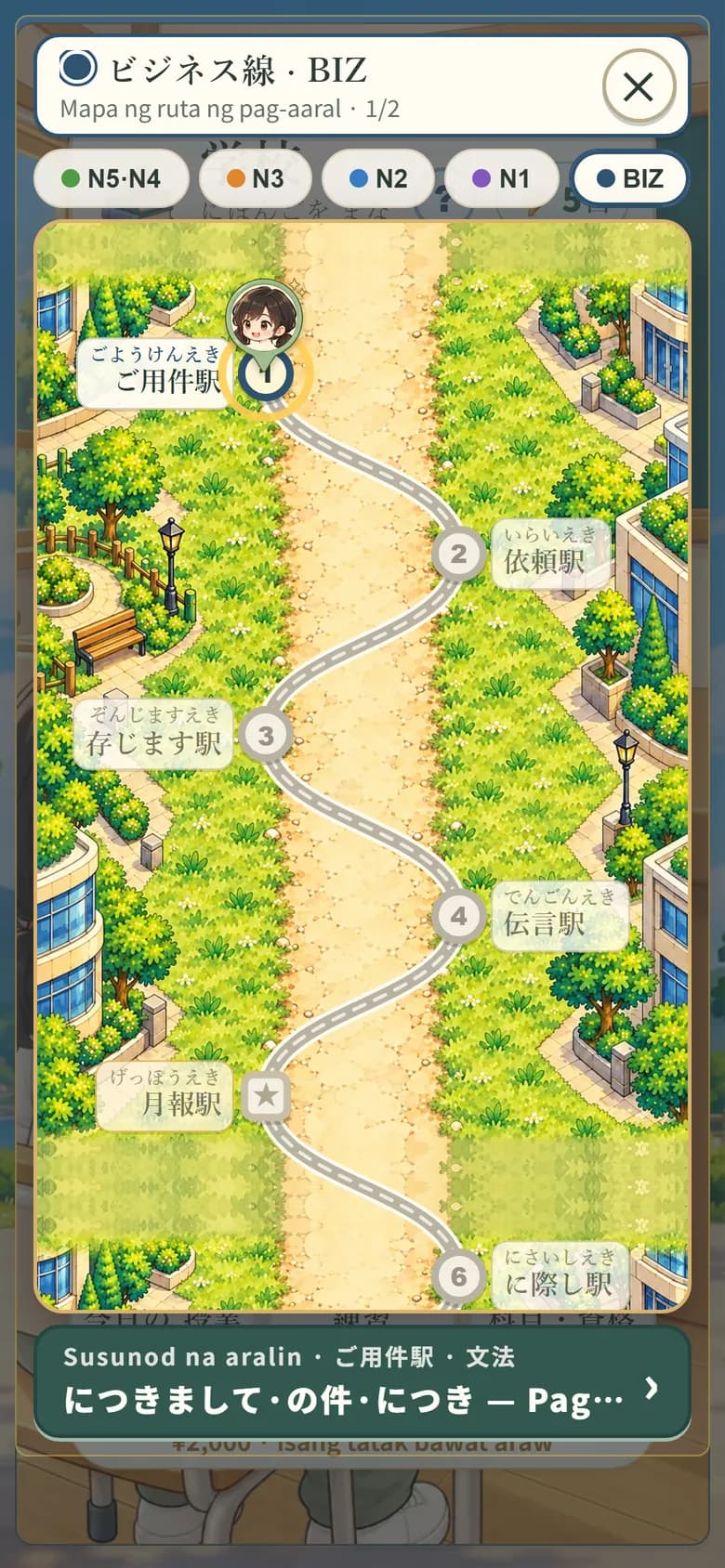 Screen ng laro: mapa ng Business Line